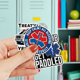 10pcs EMT EMS Sticker 3in, Funny First Responder Paramedic Sticker, Emergency Medical Technician Gift, EMS Week Decoration for Laptop Planner Water Bottle